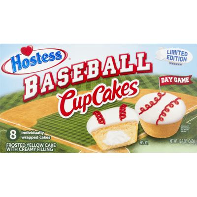 Hostess Baseball Cupcakes Yellow - 8 CT
