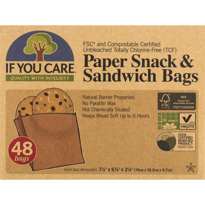 If You Care Paper Snack & Sandwich Bags