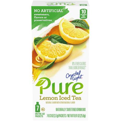 Crystal Light Lemon Iced Tea Naturally Flavored Powdered Drink Mix with No Artificial Sweeteners