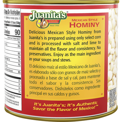 Juanita's Foods Hominy, Mexican Style, Estilo Casero