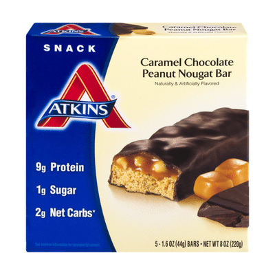 Atkins Snack Bar, Caramel Chocolate Peanut Nougat