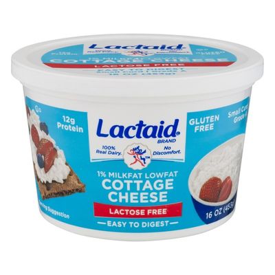 Lactaid Cottage Cheese, Small Curd, 1% Milkfat, Lactose Free, Lowfat