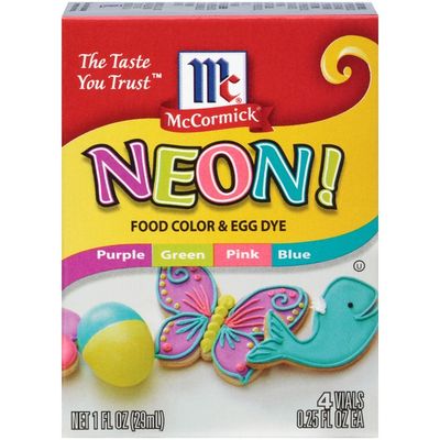 McCormick® Neon Assorted Food Color & Egg Dye, 4 count