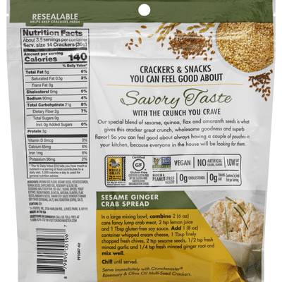 Crunchmaster Crackers, Multi-Seed, Rosemary & Olive Oil