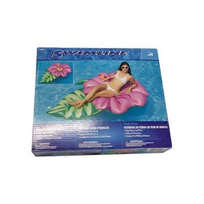 Swimline Inflatable Hibiscus Flower Floating Lounger Raft Mat for Swimming Pool