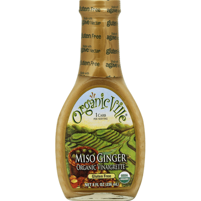 Organicville Vinaigrette, Organic, Miso Ginger