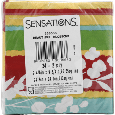Sensations Napkins, Beautiful Blossoms, 2 Ply