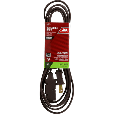 Ace Household Cord, Light Duty, Indoor, 9 Feet