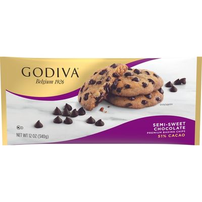 Godiva Semi-Sweet Chocolate Premium Baking Chips with 51% Cacao