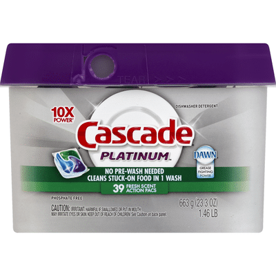 Cascade Platinum ActionPacs Dishwasher Detergent Fresh Scent