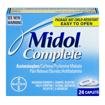 Midol Pain Reliever/Diuretic/Antihistamine, Caplets
