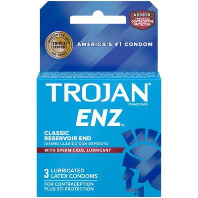 Trojan Enz Spermicidal Condoms, 3Ct