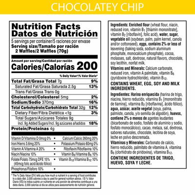 Eggo Frozen Waffles, Frozen Breakfast, Toaster Waffles, Chocolatey Chip