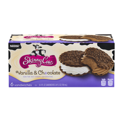Skinny Cow The Dynamic Duo: Vanilla & Chocolate Low Fat Ice Cream Sandwiches