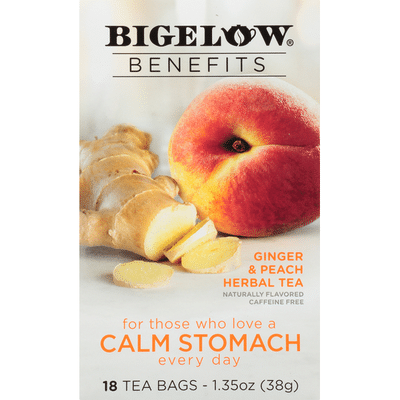 Bigelow Benefits Ginger & Peach Herbal Tea Tea Bags