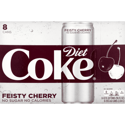 Diet Coke Cola, Feisty Cherry Flavored, Diet