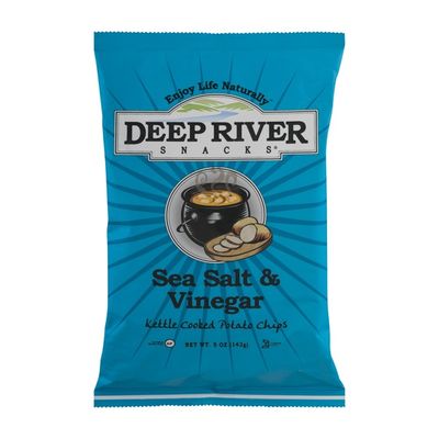 Deep River Snacks Potato Chips, Kettle Cooked, Sea Salt & Vinegar