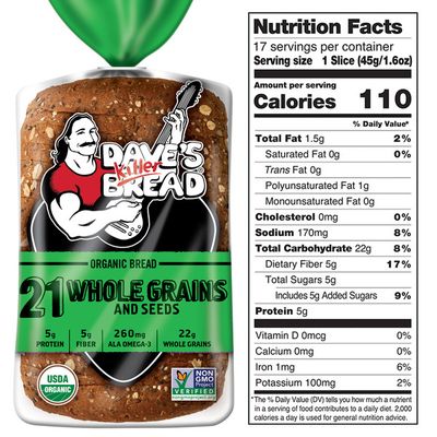 Dave's Killer Bread 21 Whole Grains and Seeds Organic Bread
