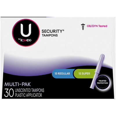 U By Kotex Security Tampons Multipack 30 Each Instacart