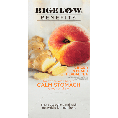 Bigelow Benefits Ginger & Peach Herbal Tea Tea Bags
