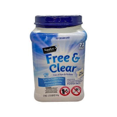 Signature SELECT Free & Clear SINGLE DOSE ULTRA CONCENTRATED LAUNDRY DETERGENT POWER PACS FREE OF DEYS & PERFUME