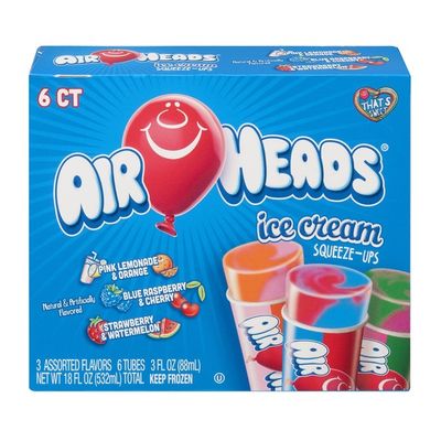 Airheads Ice Cream Squeeze-Ups Assorted Flavors - 6 CT (3 fl oz ...