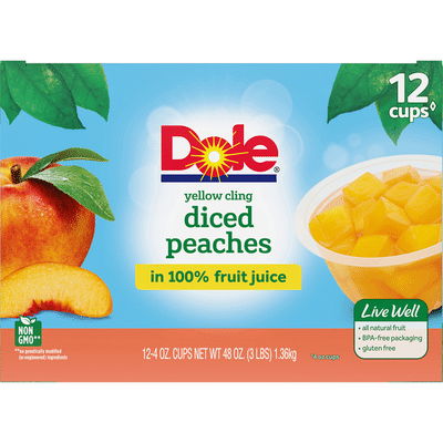 Dole Peaches in 100% Fruit Juice, Diced, Yellow Cling