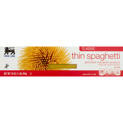 Food Lion Spaghetti, Thin, Classic, Box