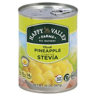 Happy Valley Farms Pineapple, in Water and Stevia, Chunks