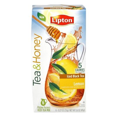 Lipton LiptonTea & Honey Lemon Flavor Iced Black Tea Pitcher Packets Mix - 6 CT