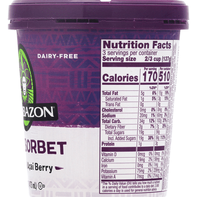 Sambazon Sorbet, Original Acai Berry
