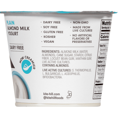 Kite Hill Almond Milk Yogurt, Dairy Free, Plain