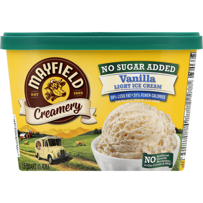 Mayfield Creamery Ice Cream, Light, No Sugar Added, Vanilla