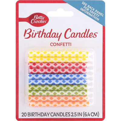 Betty Crocker Birthday Candles, Confetti, 2.5 Inch