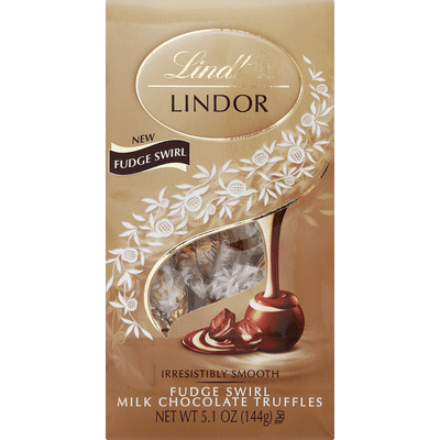 Lindt LINDOR Fudge Swirl Milk Chocolate Candy Truffles