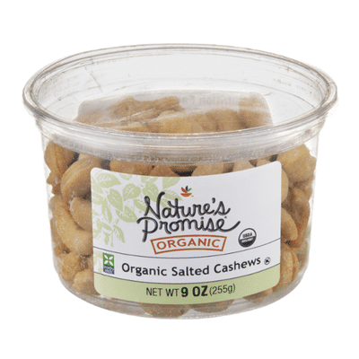 Nature's Promise Cashews, Organic, Roasted, Salted