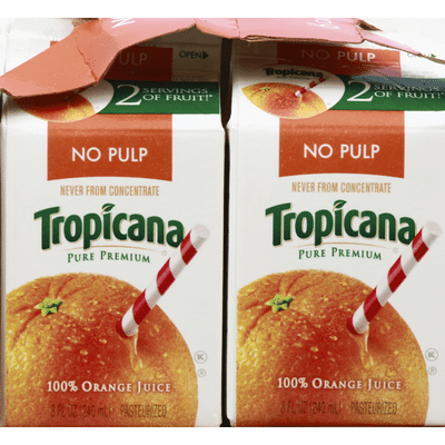 Tropicana Juice, 100% Orange, No Pulp