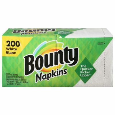 Bounty Paper Napkins, White And Print