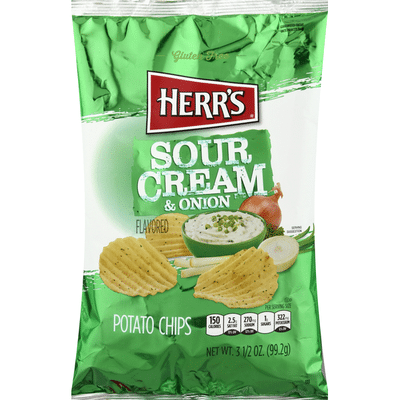 Herr S Potato Chips Gluten Free Sour Cream Onion Flavored 3 5 Oz Instacart