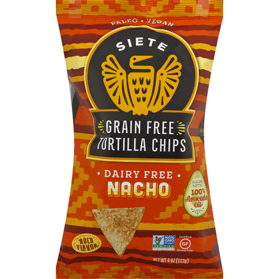 Siete Tortilla Chips, Grain Free, Nacho
