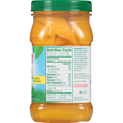 Dole Peaches in 100% Fruit Juice, Yellow Cling, Sliced