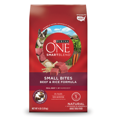 Purina ONE Natural Dry Dog Food, SmartBlend Small Bites Beef & Rice Formula