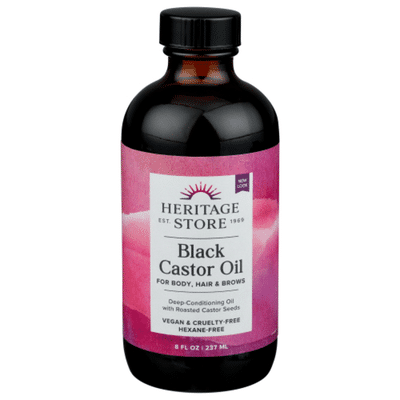 Heritage Store Black Castor Oil FOR BODY, HAIR & BROWS