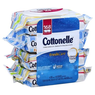 Cottonelle Flushable Wet Wipes Flip-Top Pack