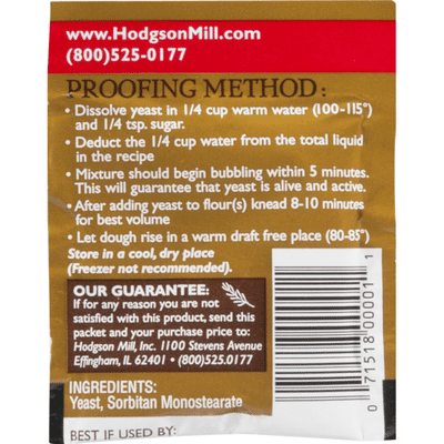 Hodgson Mill Yeast, Active Dry