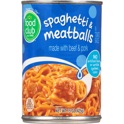 Food Club Spaghetti & Meatballs in Tomato Sauce