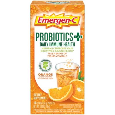 Emergen-C Probiotics+ Fizzy Drink Mix Packets Orange, Probiotics+ Fizzy Drink Mix Packets Orange