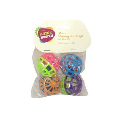 Leaps & Bounds Lattice Ball And Bell Cat Toys Pack Of 4 Balls