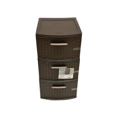 Sterilite Medium Espresso 3 Weave Drawer Tower Storage Unit