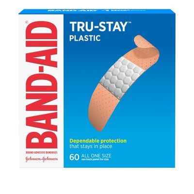 Band-Aid Brand Tru-Stay Plastic Strips Adhesive Bandages, All One Size